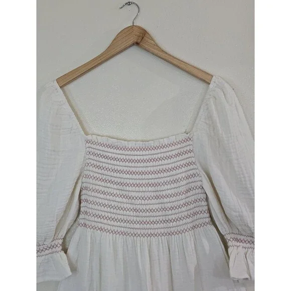 Nothing Fits But Yumi Dress Womens Size Medium Cream Puff Sleeve Mommy & Me - Picture 4 of 15